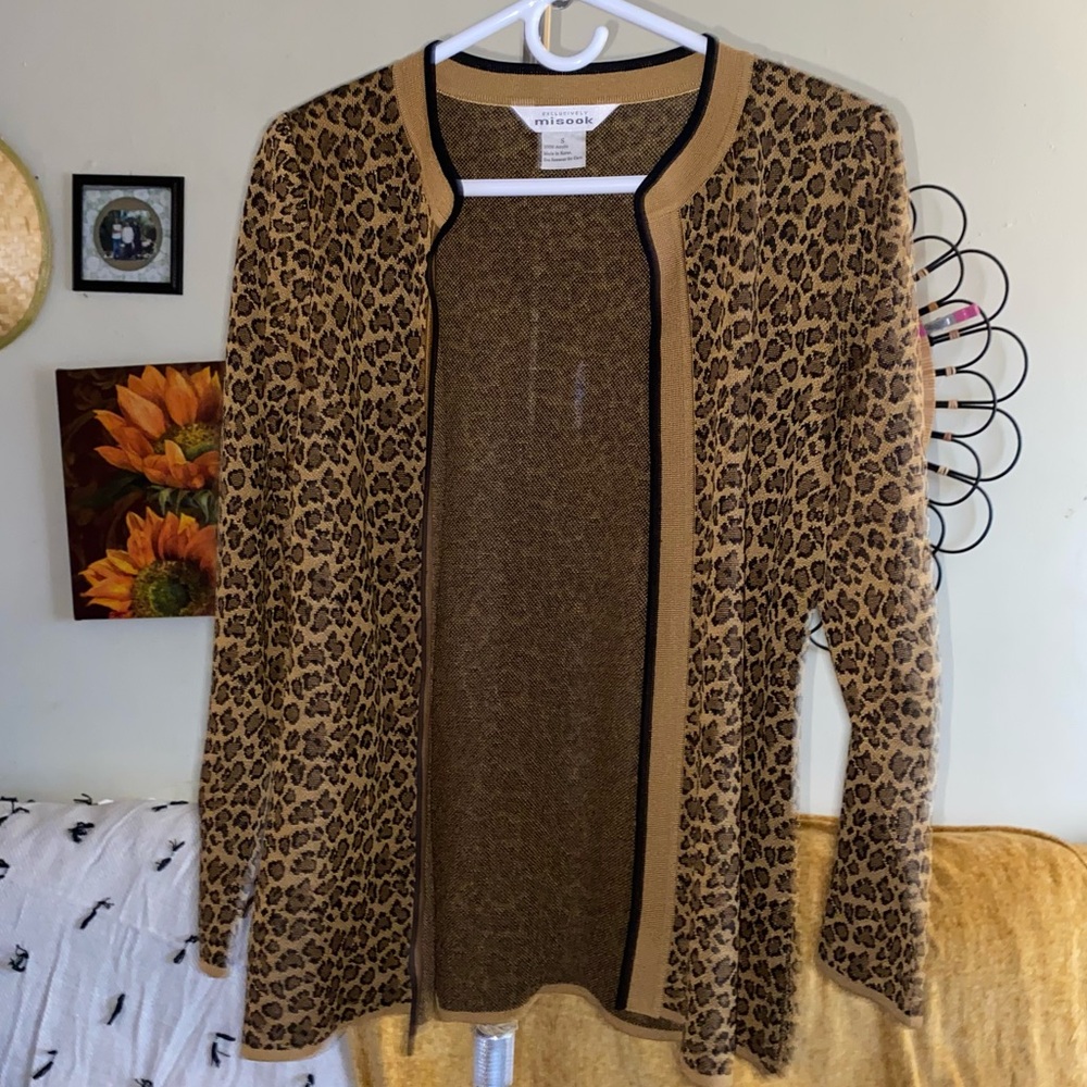 Vintage Exclusively Misook Leopard Print Open Car… - image 2